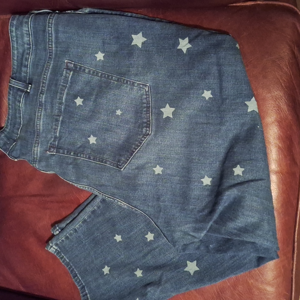 Women's Lane Bryant denim jeans, stars, size 26W, EUC